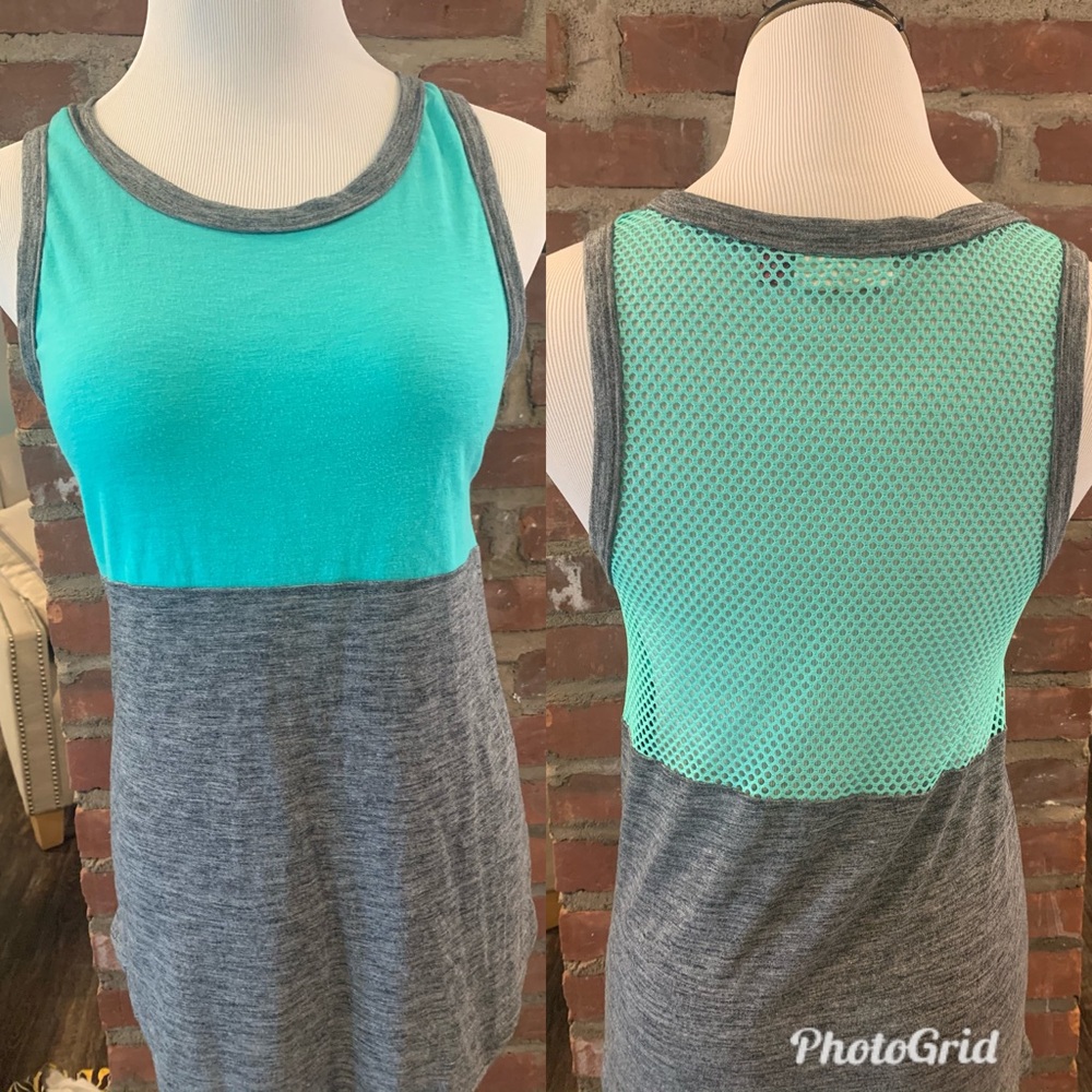 Teal and grey tank